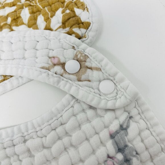 Zainpe Baby Girls 8 Piece Snap Muslin Cotton Absorbent & Soft Feeding Bibs 1208 - Picture 4 of 6